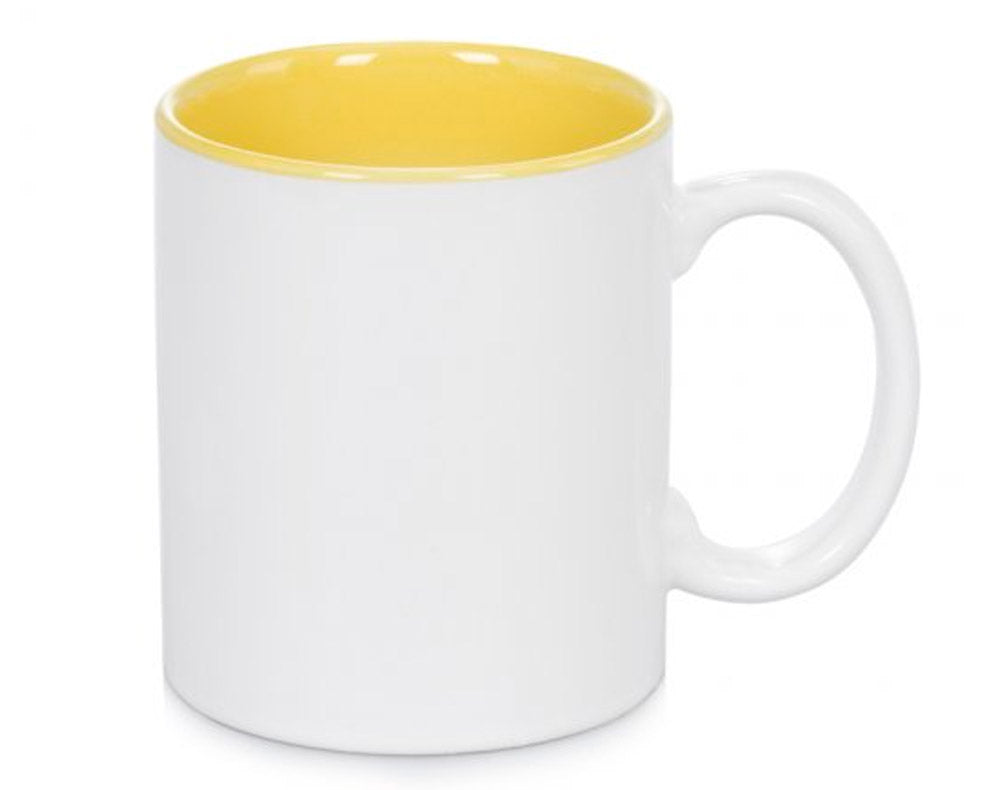 Šalica obojana unutrašnjost žuta