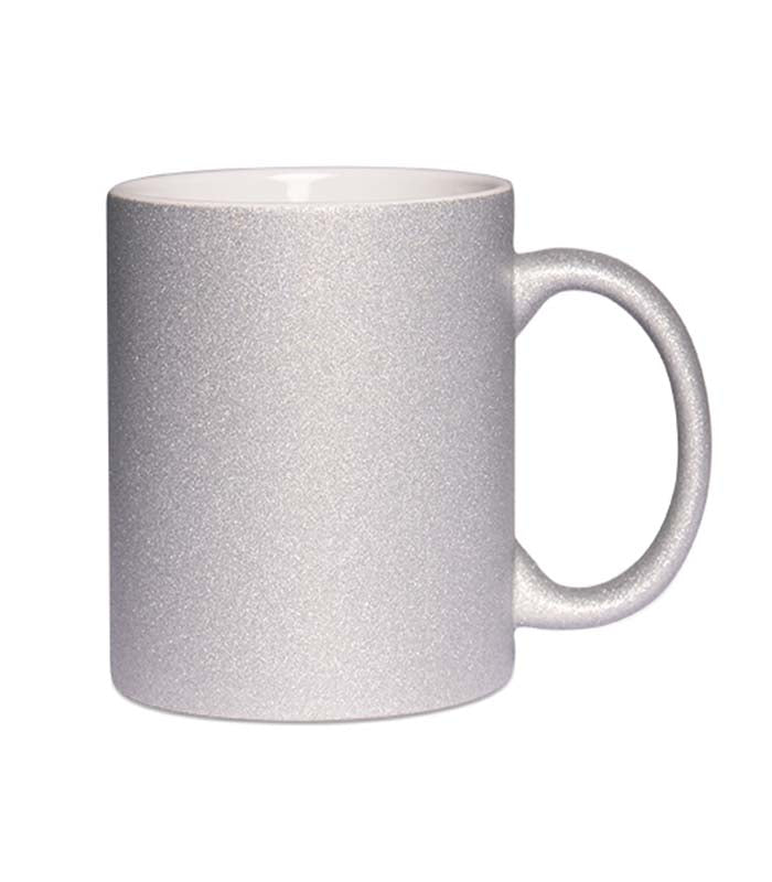 Šalica gliter srebrna