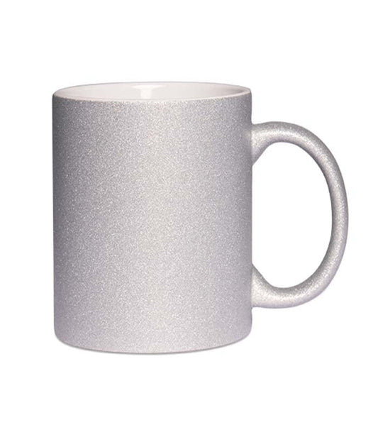 Šalica gliter srebrna